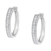 Bids.com 10KT White Gold Diamond Hoop Earring (1.00 cttw, H-I Color, I1-I2 Clarity) Earrings