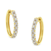 Bids.com 10KT Two-Toned Gold Diamond Hoop Earring (1/2 cttw, J-K Color, I2-I3 Clarity) Earrings