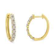 Bids.com 10KT Two-Toned Gold Diamond Hoop Earring (1/2 cttw, J-K Color, I2-I3 Clarity) Earrings
