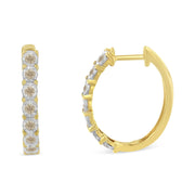 Bids.com 10KT Two-Toned Gold Diamond Hoop Earring (1/2 cttw, J-K Color, I2-I3 Clarity) Earrings