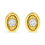 Bids.com 10K Yellow Gold Plated .925 Sterling Silver 1/10 Cttw Miracle-Set Diamond Circle Shape Stud Earrings (K-L Color, I2-I3 Clarity) Earrings