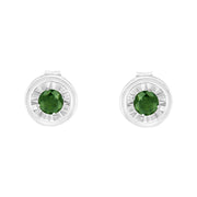 Bids.com .925 Sterling Silver 1/4 Cttw Round Brilliant-Cut Green Diamond Miracle-Set Stud Earrings (Fancy Color-Enhanced, I1-I2 Clarity) Earrings