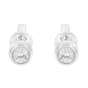Bids.com 10K White Gold 1/5 Cttw Round Brilliant-Cut Near Colorless Diamond Bezel-Set Stud Earrings (H-I Color, I1-I2 Clarity) Earrings