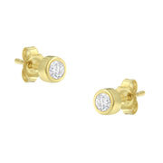 Bids.com 10K White Gold 1/5 Cttw Round Brilliant-Cut Near Colorless Diamond Bezel-Set Stud Earrings (H-I Color, I1-I2 Clarity) Earrings