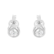 Bids.com 10K White Gold 0.30 Cttw Round Brilliant-Cut Near Colorless Diamond Bezel-Set Stud Earrings (H-I Color, I1-I2 Clarity) Earrings
