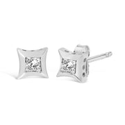 Bids.com 10K White Gold 1/5 Cttw Invisible Set Princess-Cut Diamond Stud Earrings (H-I Color, SI2-I1 Clarity) Earrings