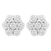 Bids.com 14KT White Gold 1 cttw Diamond Composite Stud Earrings (I-J, SI2-I1) Earrings