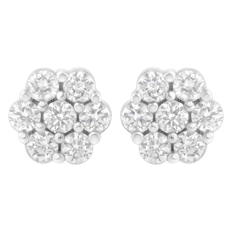 Bids.com 14KT White Gold 1 cttw Diamond Composite Stud Earrings (I-J, SI2-I1) Earrings