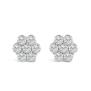 Bids.com 14KT White Gold 1 cttw Diamond Composite Stud Earrings (I-J, SI2-I1) Earrings