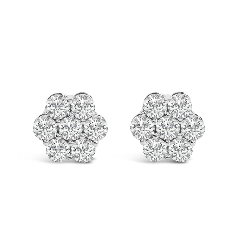 Bids.com 14KT White Gold 1 cttw Diamond Composite Stud Earrings (I-J, SI2-I1) Earrings