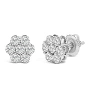 Bids.com 14KT White Gold 1 cttw Diamond Composite Stud Earrings (I-J, SI2-I1) Earrings