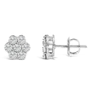 Bids.com 14KT White Gold 1 cttw Diamond Composite Stud Earrings (I-J, SI2-I1) Earrings