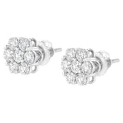 Bids.com 14KT White Gold 1 cttw Diamond Composite Stud Earrings (I-J, SI2-I1) Earrings