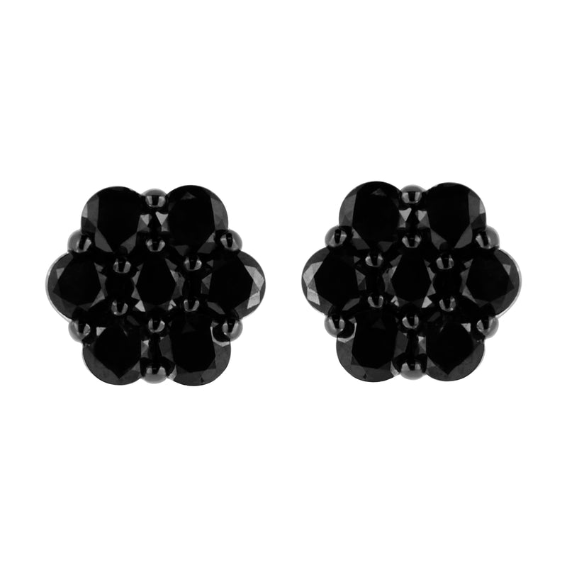 Bids.com .925 Sterling Silver 1/4 Cttw Treated Yellow Diamond Floral Stud Earrings (Yellow Color, I1-I2 Clarity) Earrings