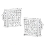 Bids.com 10K White Gold 2ct TDW Princess-Cut Composite Diamond Stud Earring (I-J ,I2-I3) Earrings