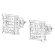 Bids.com 10K White Gold 2ct TDW Princess-Cut Composite Diamond Stud Earring (I-J ,I2-I3) Earrings