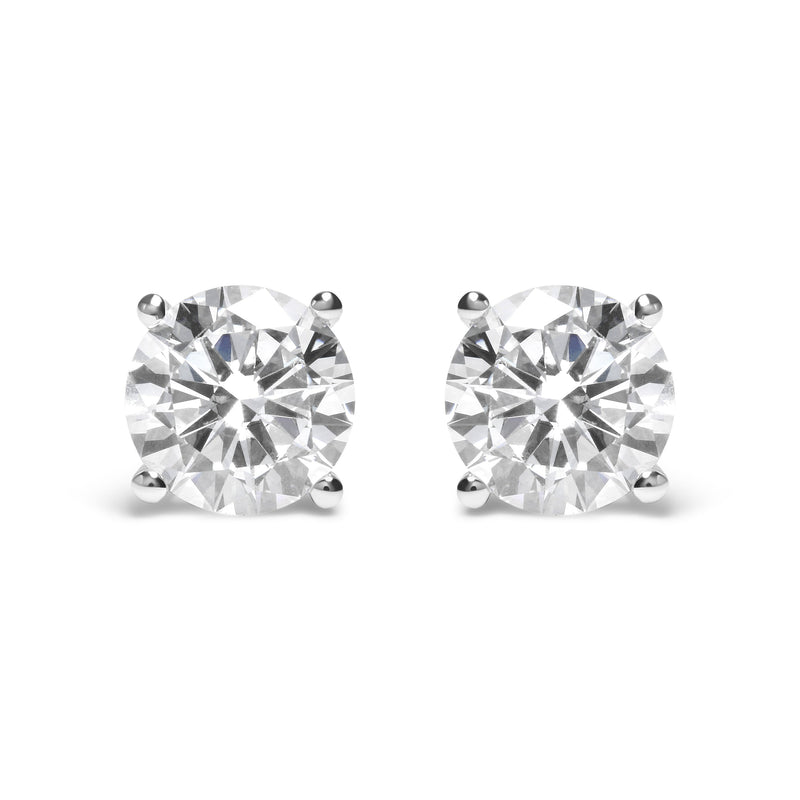 Bids.com IGI Certified 14K White Gold 5.00 Cttw Round Brilliant-Cut Lab Grown Diamond Classic 4-Prong Stud Earrings with Screw Backs (F-G Color, SI1 Clarity) Earrings