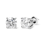 Bids.com IGI Certified 14K White Gold 5.00 Cttw Round Brilliant-Cut Lab Grown Diamond Classic 4-Prong Stud Earrings with Screw Backs (F-G Color, SI1 Clarity) Earrings
