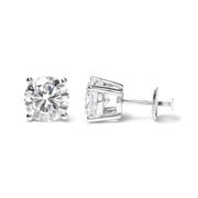 Bids.com IGI Certified 14K White Gold 5.00 Cttw Round Brilliant-Cut Lab Grown Diamond Classic 4-Prong Stud Earrings with Screw Backs (F-G Color, SI1 Clarity) Earrings
