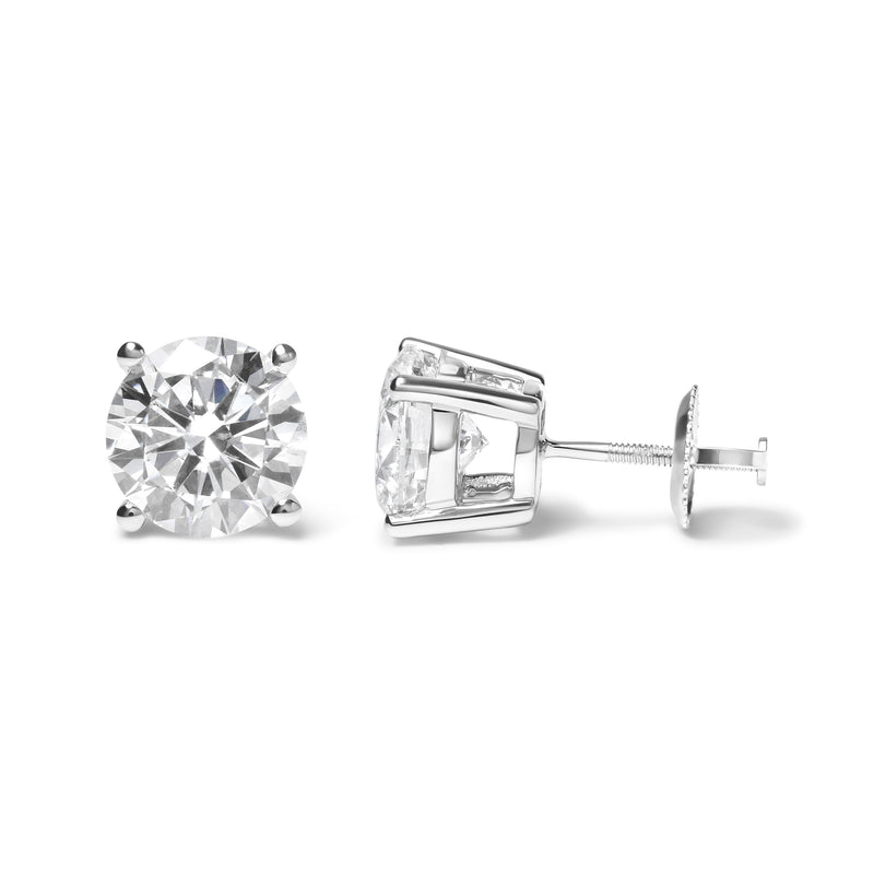 Bids.com IGI Certified 14K White Gold 5.00 Cttw Round Brilliant-Cut Lab Grown Diamond Classic 4-Prong Stud Earrings with Screw Backs (F-G Color, SI1 Clarity) Earrings