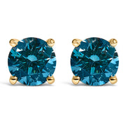 Bids.com 14K White Gold 1.00 Cttw Blue Lab Grown Diamond Stud Earrings with Screw Backs Earrings