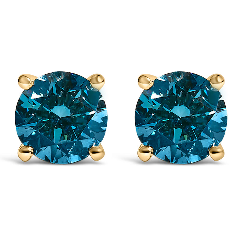 Bids.com 14K White Gold 1.00 Cttw Blue Lab Grown Diamond Stud Earrings with Screw Backs Earrings