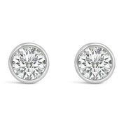 Bids.com 14K White Gold 1.0 Cttw Lab Grown Diamond Screw-Back Classic Bezel Solitaire Stud Earrings (G-H Color, VS2-SI1 Clarity) Earrings