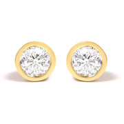 Bids.com 14K White Gold 1.0 Cttw Lab Grown Diamond Screw-Back Classic Bezel Solitaire Stud Earrings (G-H Color, VS2-SI1 Clarity) Earrings