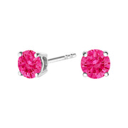 Bids.com 10K White Gold 1/2 Cttw Lab Created Round Brilliant Cut Pink Diamond Classic 4-Prong Solitaire Stud Earrings (Fancy Pink Color, VVS2-VS1 Clarity) Earrings