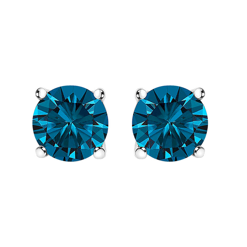 Bids.com 14K White Gold 1.00 Cttw Blue Lab Grown Diamond Stud Earrings with Screw Backs Earrings