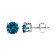 Bids.com 14K White Gold 1.00 Cttw Blue Lab Grown Diamond Stud Earrings with Screw Backs Earrings
