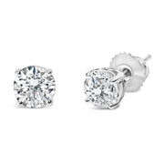Bids.com AGS Certified 14K White Gold 1.0 Cttw 4-Prong Set Brilliant Round-Cut Solitaire Diamond Push Back Stud Earrings (I-J Color, I1-I2 Clarity) Earrings