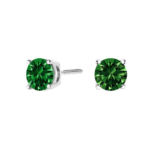 Bids.com 14K White Gold 1.0 Cttw Lab Grown Green Diamond Classic Solitaire Stud Earrings Earrings