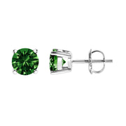 Bids.com 14K White Gold 1.0 Cttw Lab Grown Green Diamond Classic Solitaire Stud Earrings Earrings