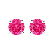 Bids.com 14K White Gold 1.0 Cttw Round Brilliant Cut Lab Grown Pink Diamond 4-Prong Classic Solitaire Earrings (Pink Color, VVS2-VS1 Clarity) Earrings