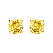 Bids.com 14K White Gold 1.0 Cttw Lab Grown Yellow Diamond Solitaire Stud Earrings (Yellow Color, VS2-SI1 Clarity) Earrings