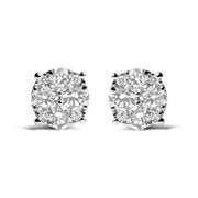 Bids.com 14K White Gold 2.00 Cttw Lab Grown Diamond Cluster Stud Earrings (G-H Color, VS1-VS2 Clarity) Earrings