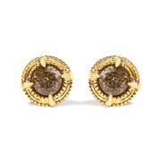 Bids.com 14K Yellow Gold Plated .925 Sterling Silver 1.0 Cttw Round Brilliant Cut Diamond Solitaire Milgrain Stud Earrings (K-L Color, I2-I3 Clarity) Earrings