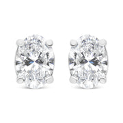 Bids.com 14K White Gold 1.00 Cttw Lab Grown Oval Solitaire Diamond Stud Earrings (F-G Color, VS2-SI1 Clarity) Earrings