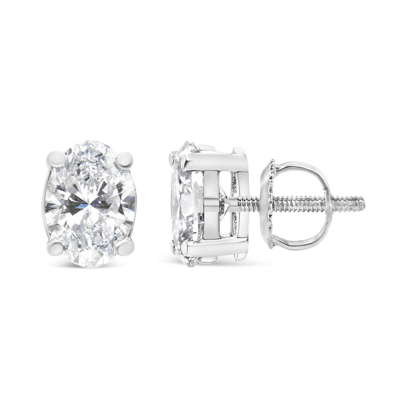Bids.com 14K White Gold 1.00 Cttw Lab Grown Oval Solitaire Diamond Stud Earrings (F-G Color, VS2-SI1 Clarity) Earrings