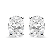Bids.com 14K White Gold 2.0 Cttw Prong Set Lab Grown Oval Diamond Solitaire Stud Earring (F-G Color, VS1-VS2 Clarity) Earrings