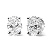 Bids.com 14K White Gold 2.0 Cttw Prong Set Lab Grown Oval Diamond Solitaire Stud Earring (F-G Color, VS1-VS2 Clarity) Earrings