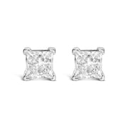 Bids.com 14K White Gold 1.0 Cttw Princess Cut Lab Grown Diamond Solitaire Stud Earrings (F-G Color, VS2-SI1 Clarity) Earrings