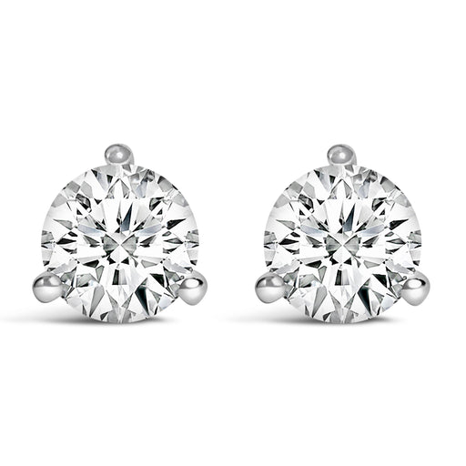 Bids.com 14K White Gold 2.0 Cttw 3-Prong Martini Set Brilliant Round-Cut Solitaire Lab Grown Diamond Screwback Stud Earrings (F-G Color, VS1-VS2 Clarity) Earrings