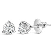 Bids.com 14K White Gold 2.0 Cttw 3-Prong Martini Set Brilliant Round-Cut Solitaire Lab Grown Diamond Screwback Stud Earrings (F-G Color, VS1-VS2 Clarity) Earrings