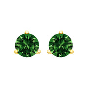 Bids.com 14K White Gold 1.0 Cttw 3-Prong Martini Set Lab Grown Green Diamond Solitaire Stud Earrings Earrings