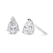Bids.com 14K White Gold 1/2 Cttw Pear Shape Solitaire Lab Grown Diamond Stud Earrings (F-G Color, VS2-SI1 Clarity) Earrings