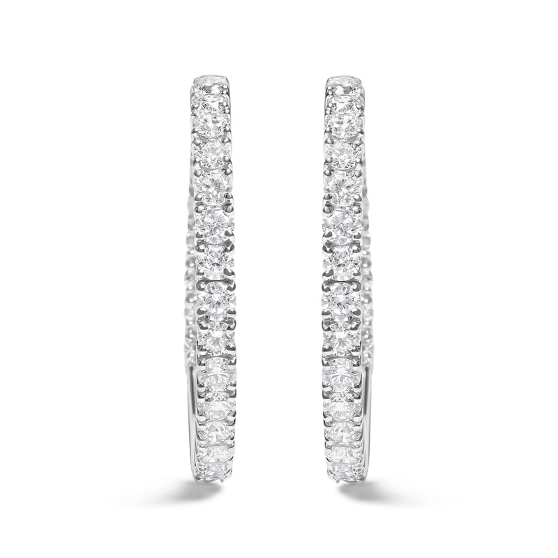 Bids.com 14K White Gold 5.00 Cttw Lab Grown Diamond Inside Out Hoop Earrings (F-G Color, VS1-VS2 Clarity) Earrings