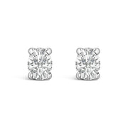 Bids.com 14K White Gold 1/4 Ctw Oval Lab-Grown Diamond Solitaire Stud Earrings Earrings
