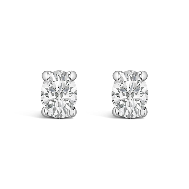 Bids.com 14K White Gold 1/4 Ctw Oval Lab-Grown Diamond Solitaire Stud Earrings Earrings
